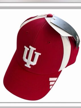 NWT Indiana Hoosiers Adidas Coaches Pack Crimson Adjustable Hat Red One Size